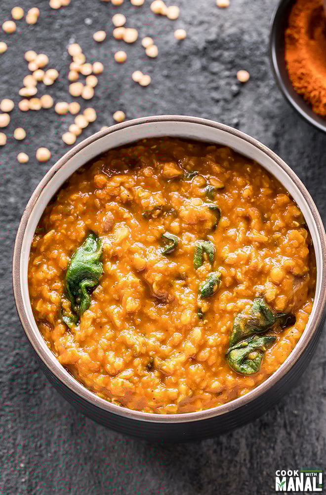 Ethiopian Lentil Stew in a black bowl