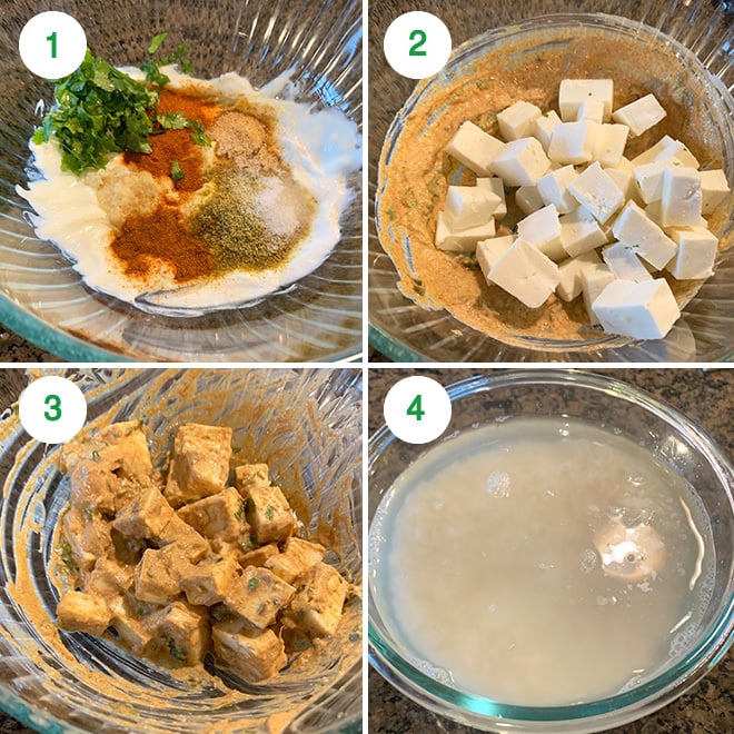 step by step picture collage of making paneer biryani in instant pot
