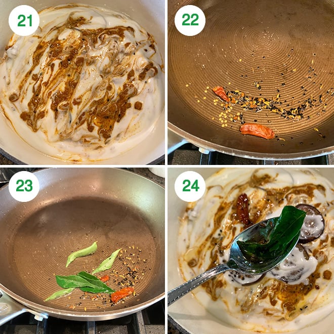 step by step picture collage of making dahi baingan 